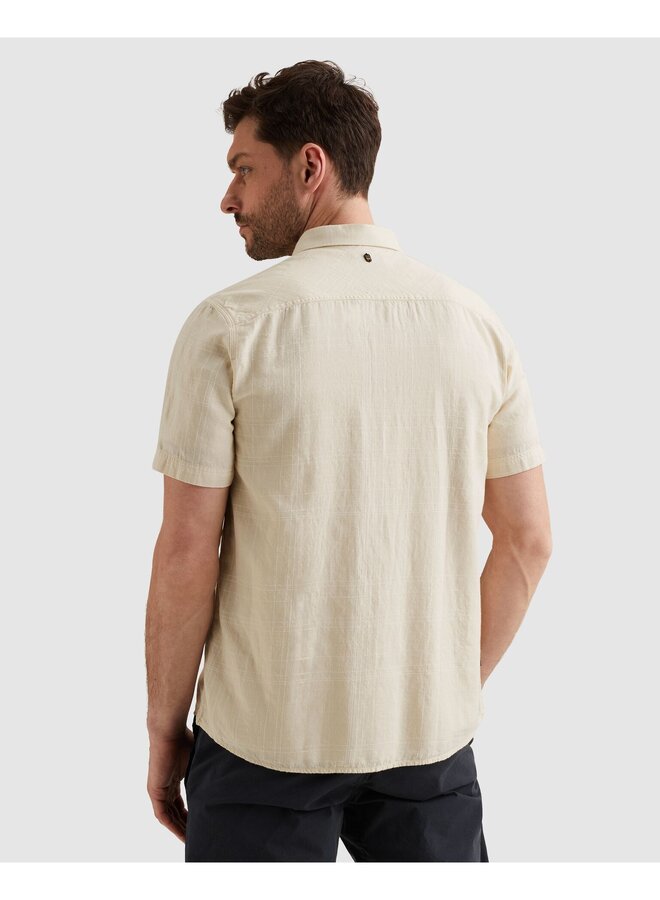 PSIS2603256 7013 PME Legend Short Sleeve Shirt Slubgrid Bone White