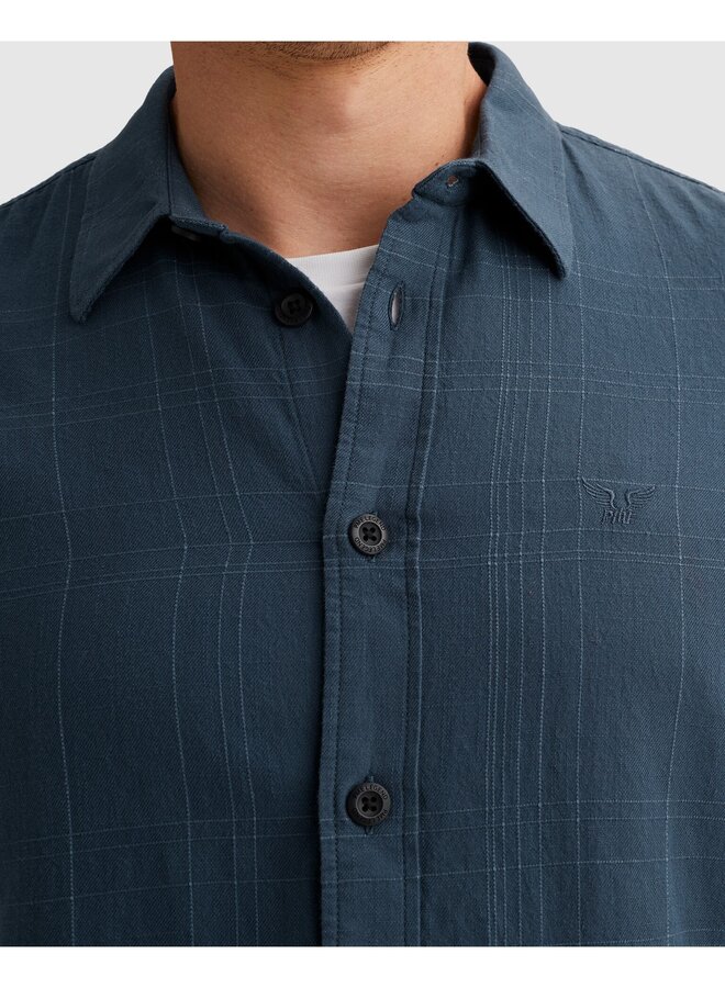PSIS2603256 5052 PME Legend Short Sleeve Shirt Slubgrid Bijou Blue