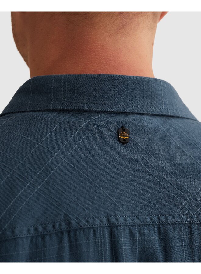 PSIS2603256 5052 PME Legend Short Sleeve Shirt Slubgrid Bijou Blue