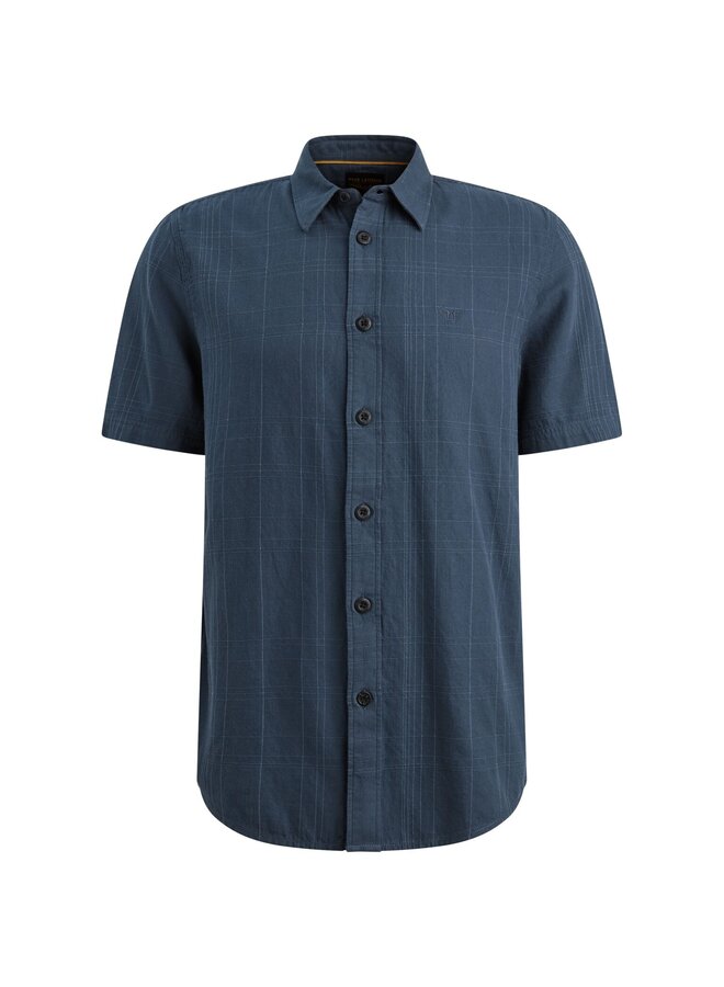 PSIS2603256 5052 PME Legend Short Sleeve Shirt Slubgrid Bijou Blue