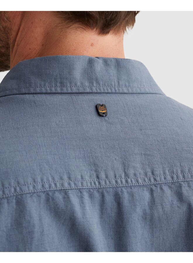 PSI2603243 5052 PME Legend LONG SLEEVE SHIRT Ctn Linen garment dye Bijou Blue