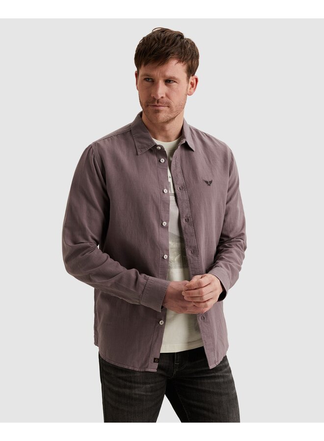 PSI2603243 4323 PME Legend LONG SLEEVE SHIRT Ctn Linen garment dye Moonscape