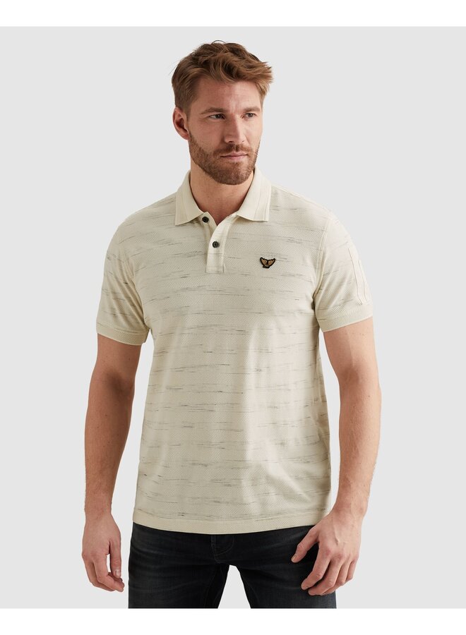 PPSS2603885 7013 PME Legend Short sleeve polo injected popcorn pique Bone White