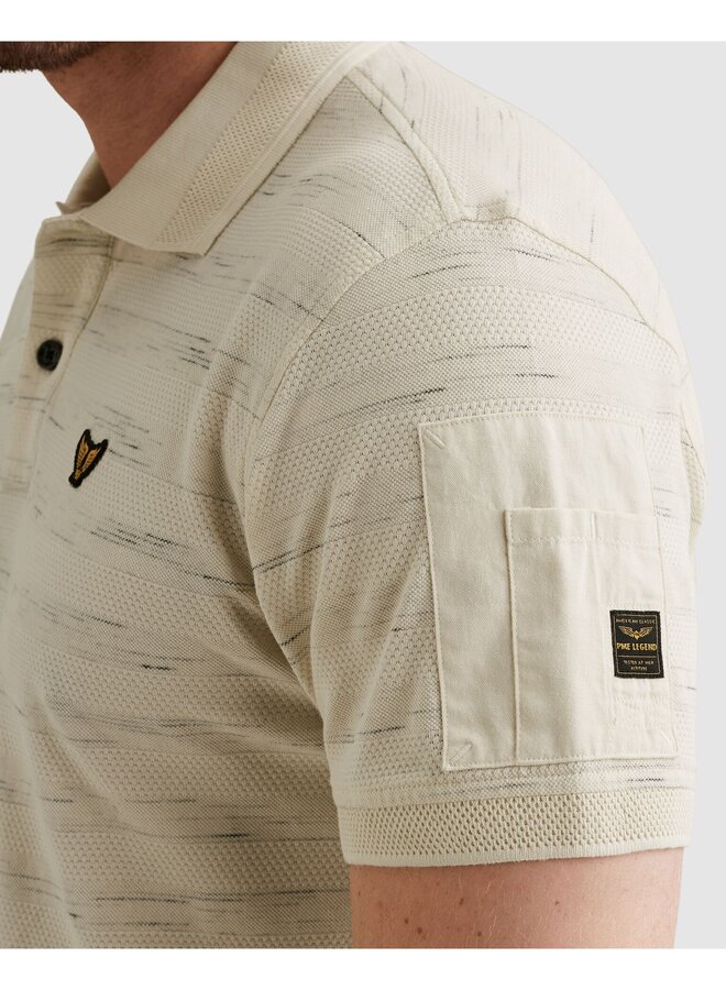 PPSS2603885 7013 PME Legend Short sleeve polo injected popcorn pique Bone White