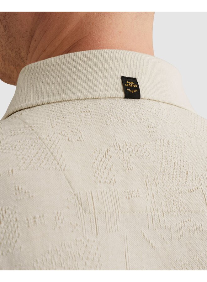 PPSS2603883 7013 PME Legend Short sleeve polo jacquard jersey Bone White