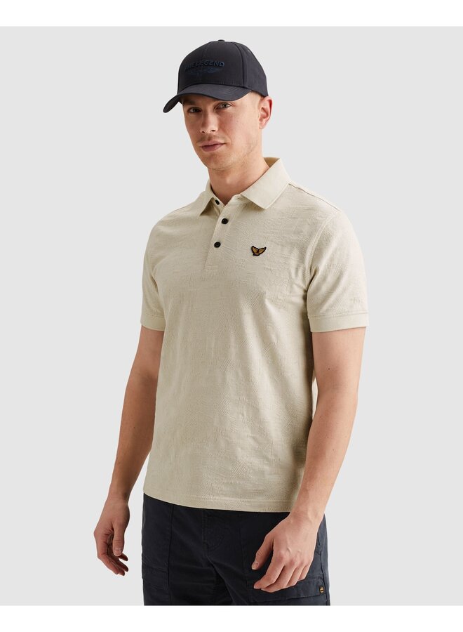 PPSS2603883 7013 PME Legend Short sleeve polo jacquard jersey Bone White