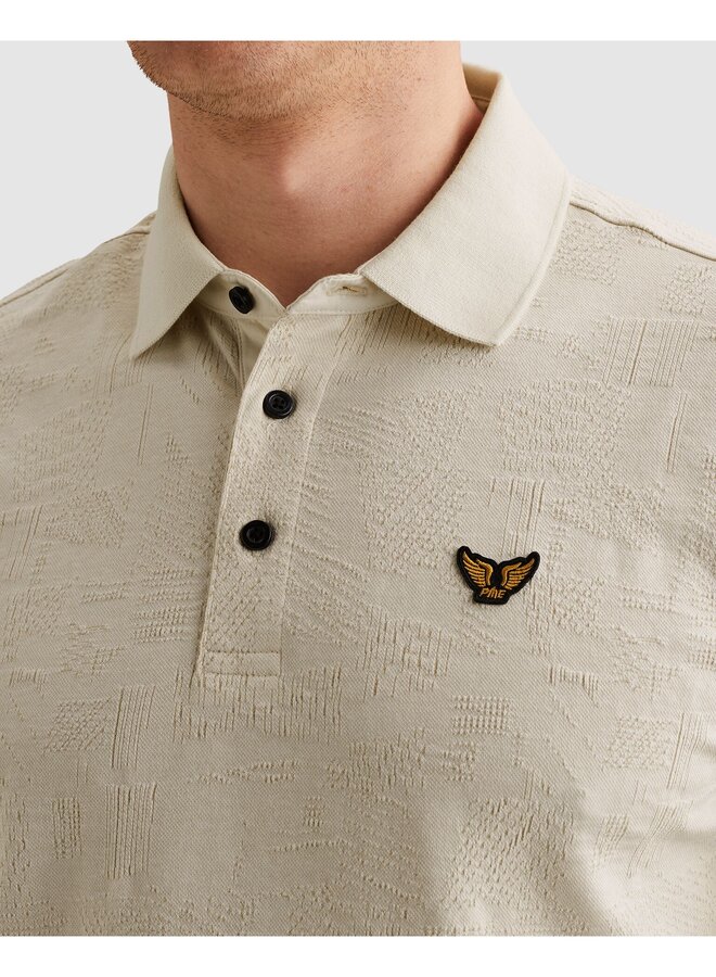 PPSS2603883 7013 PME Legend Short sleeve polo jacquard jersey Bone White