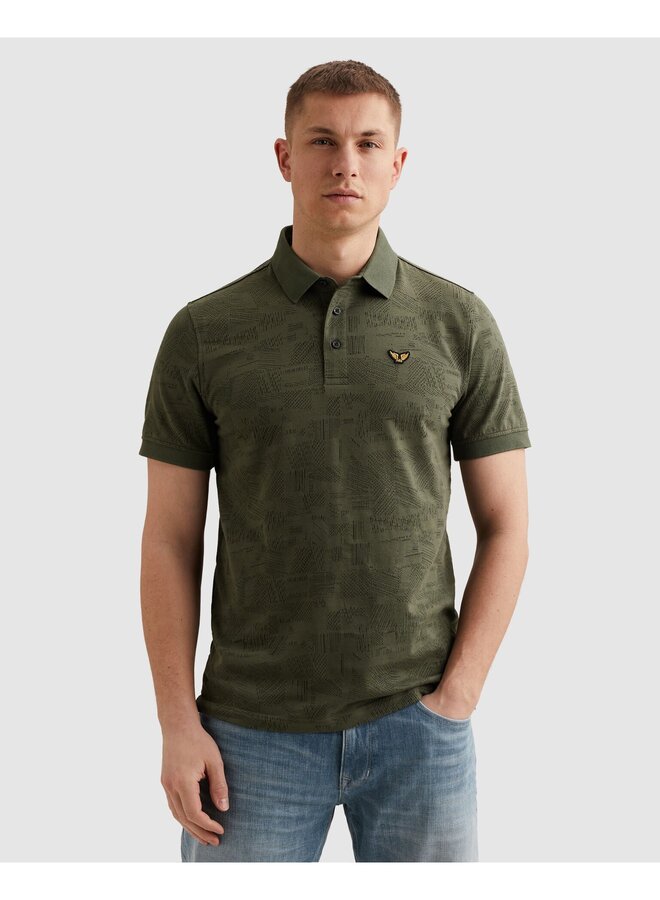 PPSS2603883 6150 PME Legend Short sleeve polo jacquard jersey Thyme