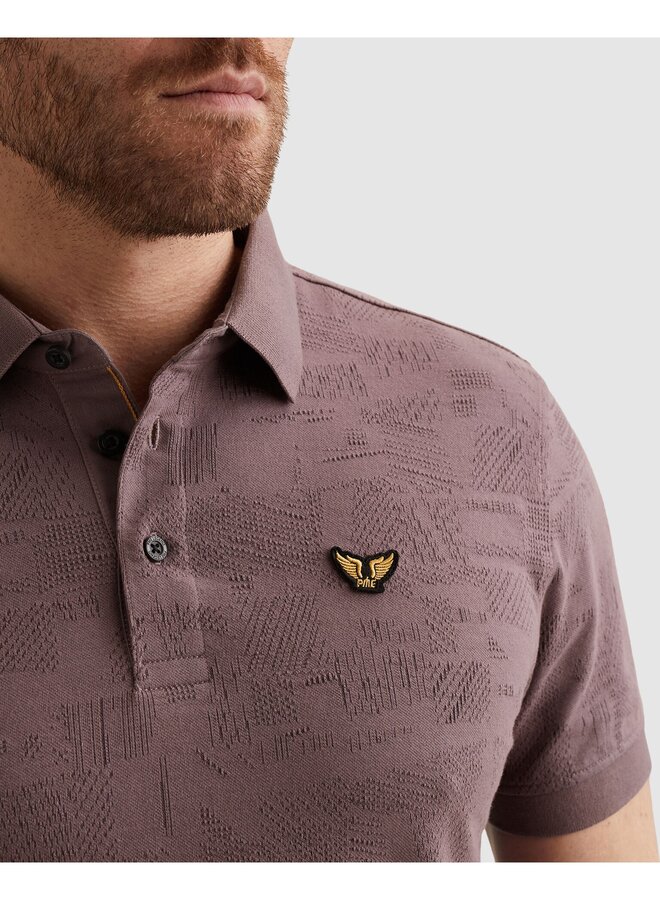 PPSS2603883 4323 PME Legend Short sleeve polo jacquard jersey Moonscape