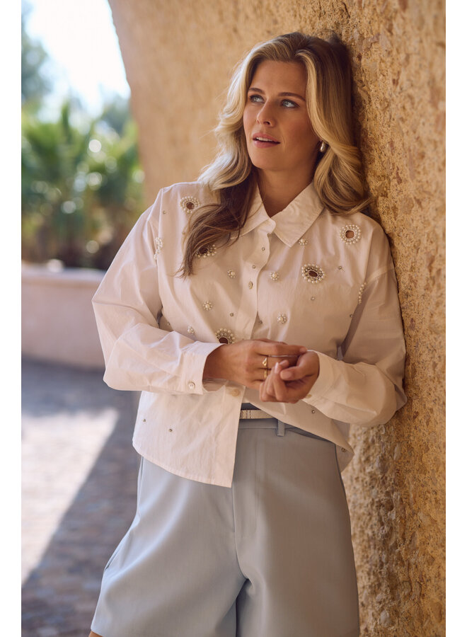 NKS02106 17 Nukus Noor Blouse Pearl Off White