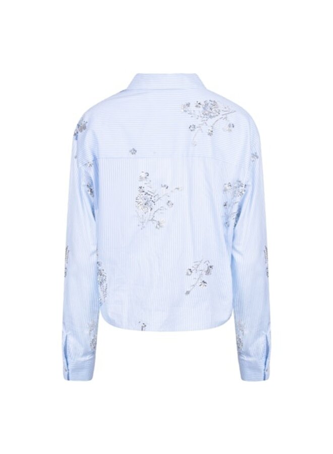 NKS02138 314 Nukus Adora Blouse Stripe Cloudy/Offwhite