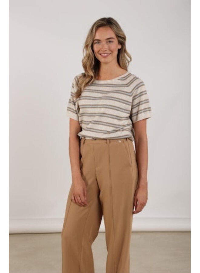 NKS03040 316 Nukus Rachel Pullover Stripe Sand/Cloudy