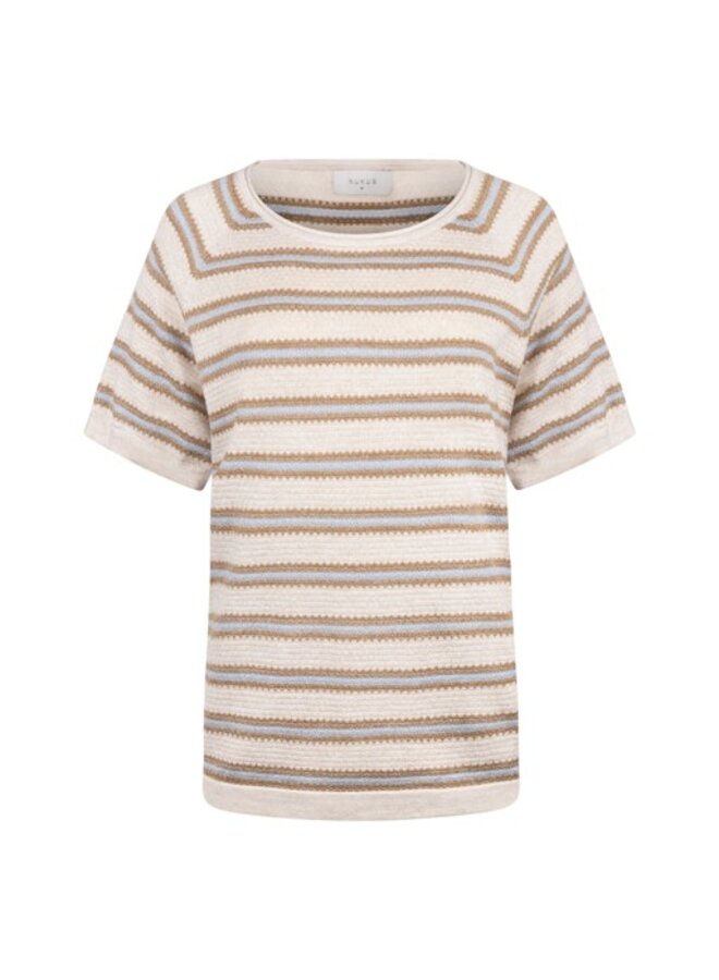 NKS03040 316 Nukus Rachel Pullover Stripe Sand/Cloudy