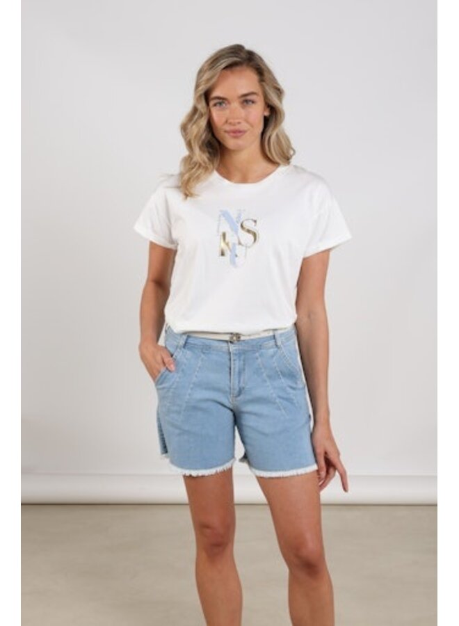 NKS04018 315 Nukus Rowena Shirt Offwhite/Cloudy