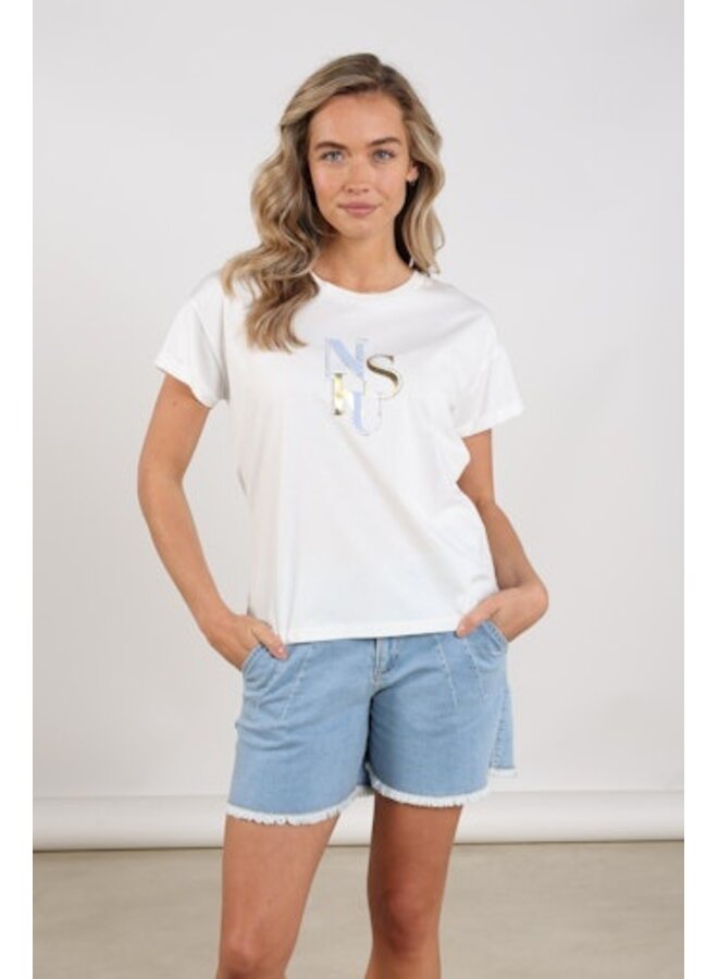 NKS04018 315 Nukus Rowena Shirt Offwhite/Cloudy