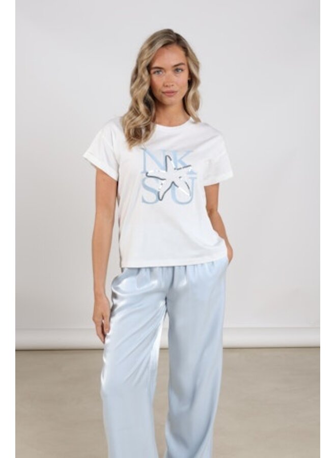 NKS04026 315 Nukus Claire Shirt Offwhite/Cloudy