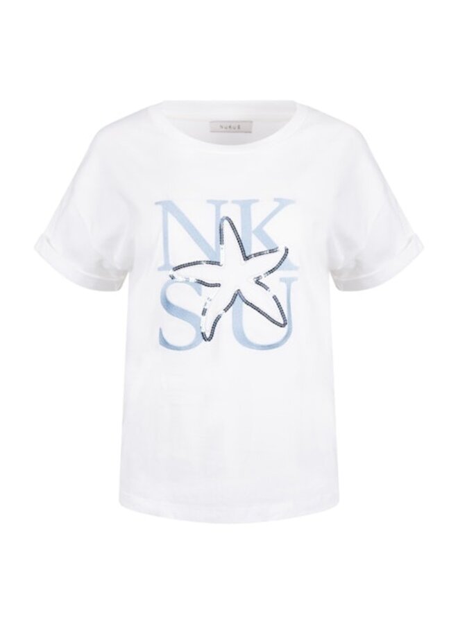 NKS04026 315 Nukus Claire Shirt Offwhite/Cloudy