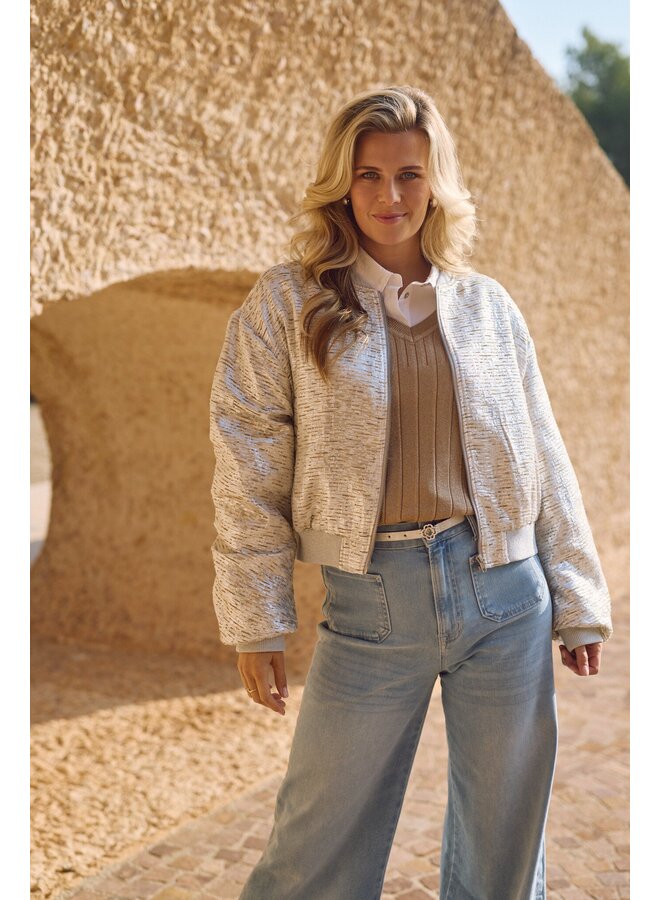 NKS13096 374 Nukus Babette Bomber SIlver/Camel