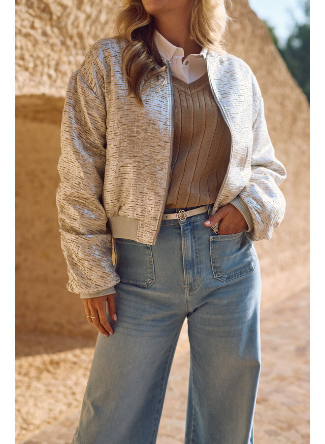 NKS13096 374 Nukus Babette Bomber SIlver/Camel