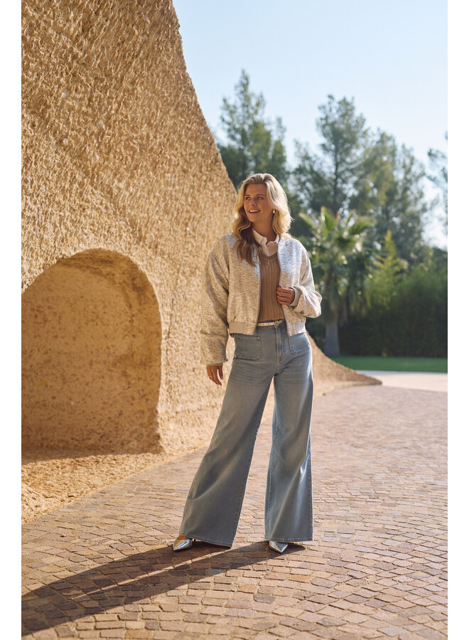 NKS13096 374 Nukus Babette Bomber SIlver/Camel