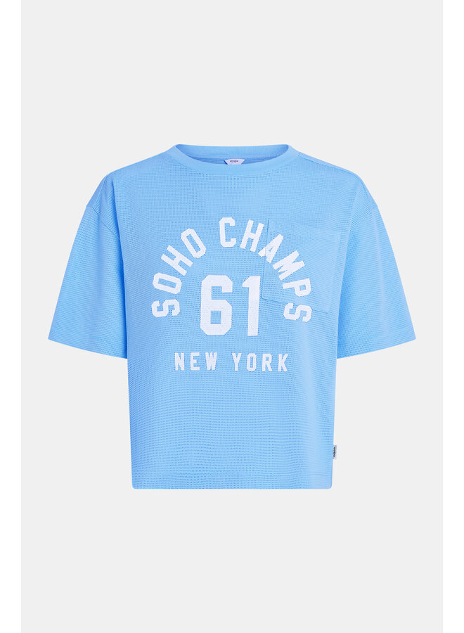 S26F1839 478-01 Penn & Ink T-shirt print ciel white