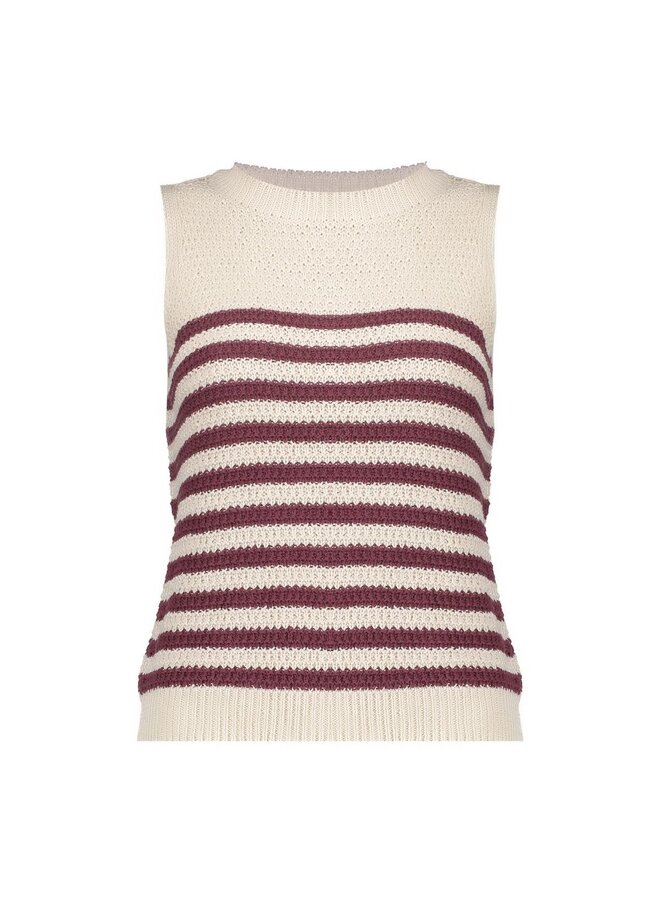 64093-70 010 Geisha Spencer striped off-white/cherry red