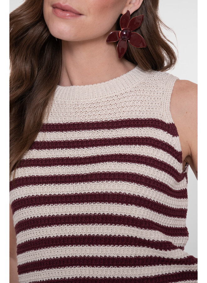 64093-70 010 Geisha Spencer striped off-white/cherry red