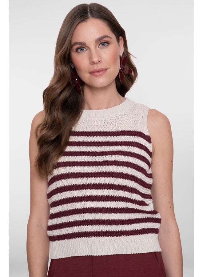 64093-70 010 Geisha Spencer striped off-white/cherry red