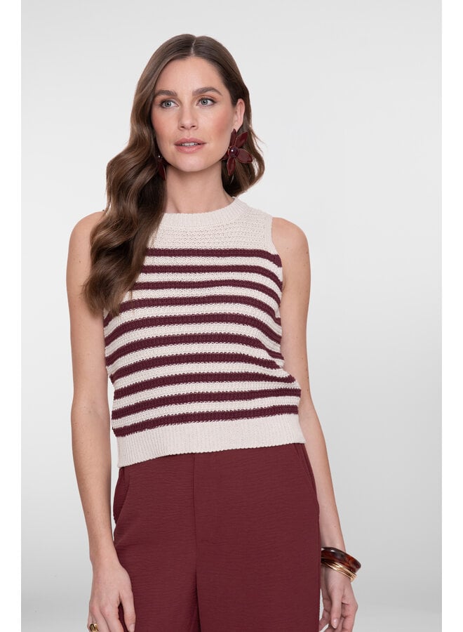 64093-70 010 Geisha Spencer striped off-white/cherry red