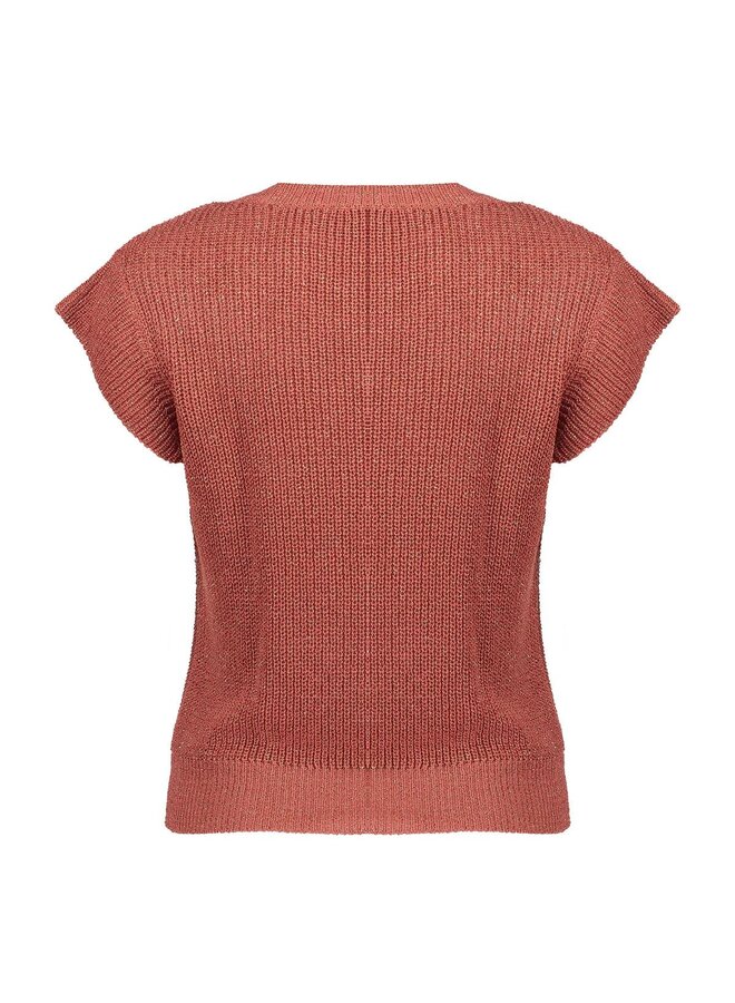 64082-70 743 Geisha Pullover lurex sleeveless stone red/gold