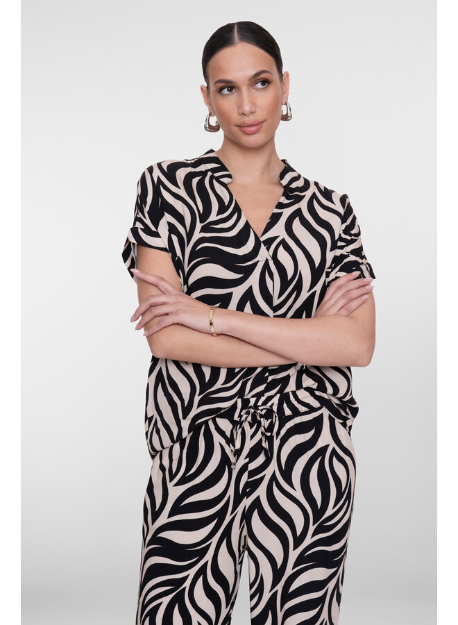 63295-70 999 Geisha Top bi-color black/sand