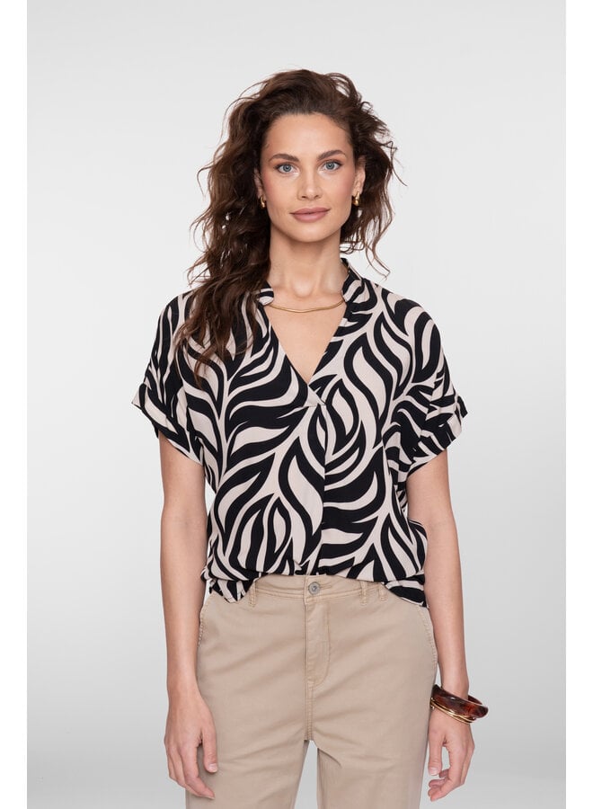 63295-70 999 Geisha Top bi-color black/sand