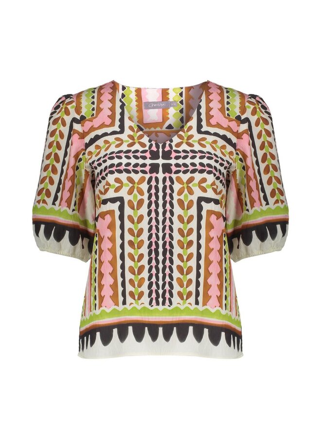 63255-20 718 Geisha top ecru/pink/cactus