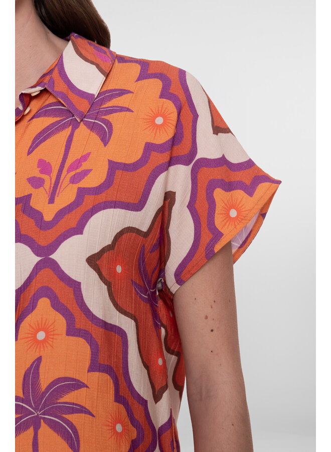 63247-20 718 Geisha blouse ecru/mango/purple