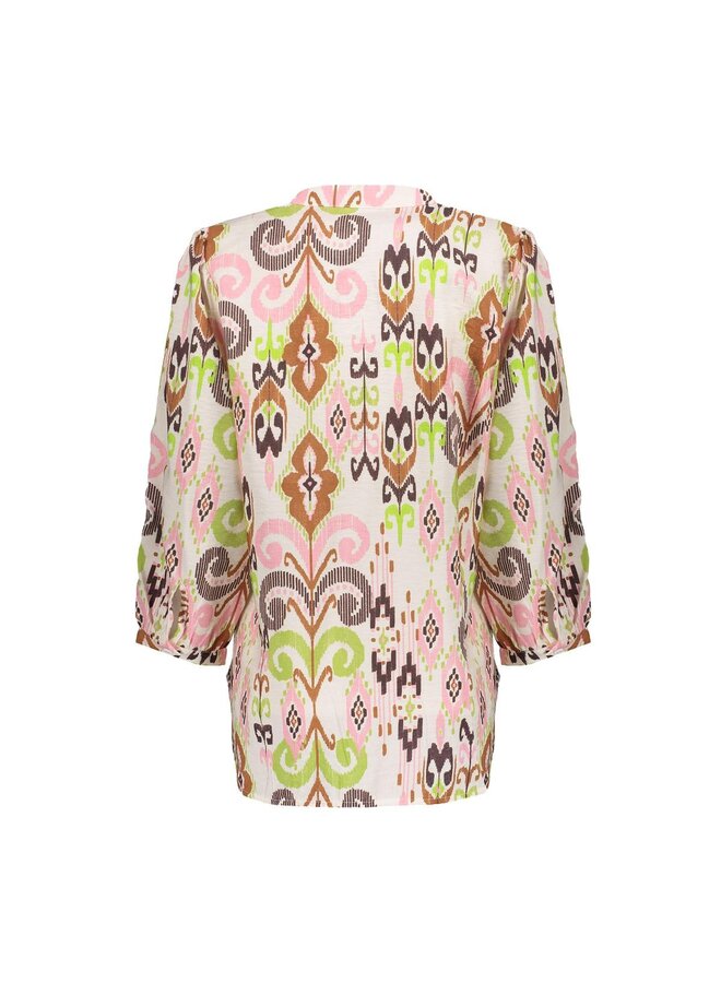63218-20 718 Geisha blouse ecru/camel/cactus