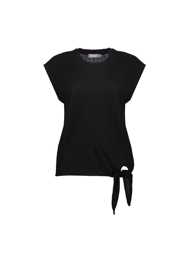 62101-47 999 Geisha Top ajour with knot black
