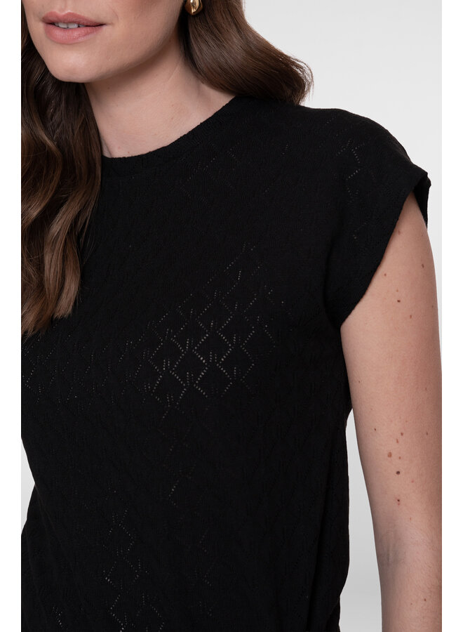 62101-47 999 Geisha Top ajour with knot black