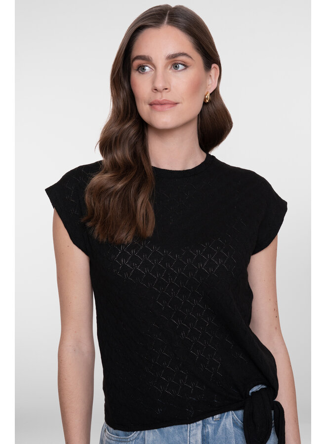 62101-47 999 Geisha Top ajour with knot black