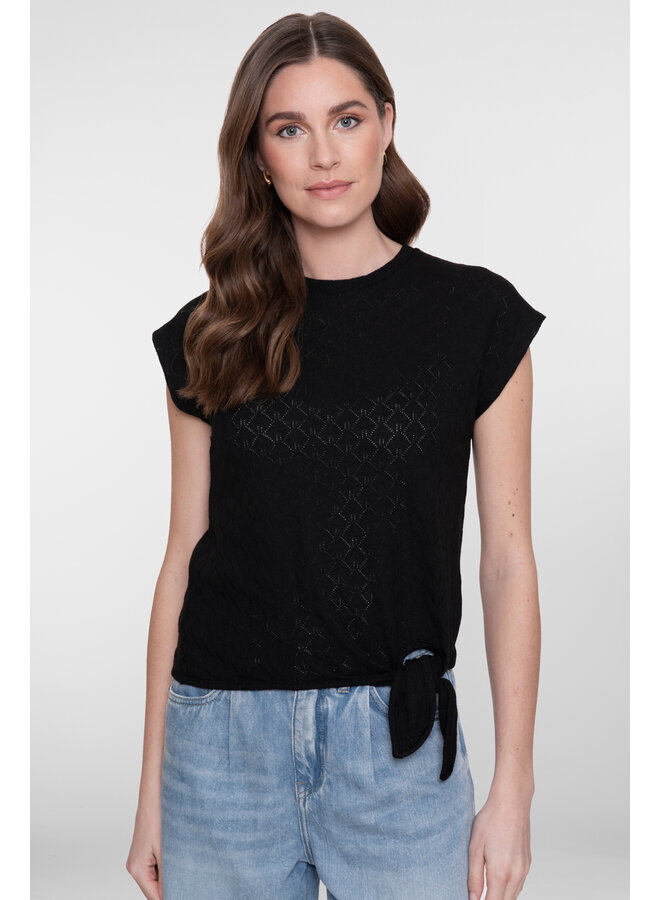 62101-47 999 Geisha Top ajour with knot black