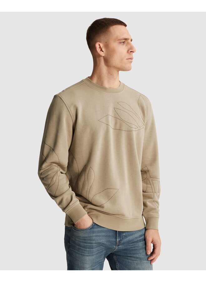 CSW2603406 8023 Cast Iron Long sleeve r-neck relaxed fit graphic Aluminum