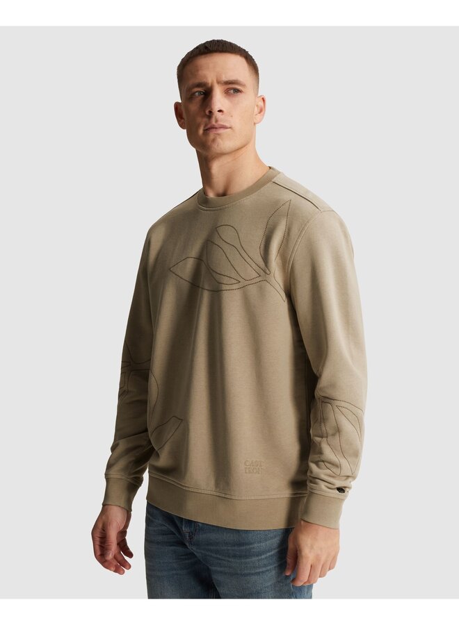 CSW2603406 8023 Cast Iron Long sleeve r-neck relaxed fit graphic Aluminum