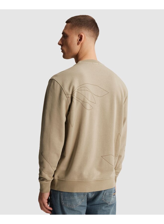 CSW2603406 8023 Cast Iron Long sleeve r-neck relaxed fit graphic Aluminum