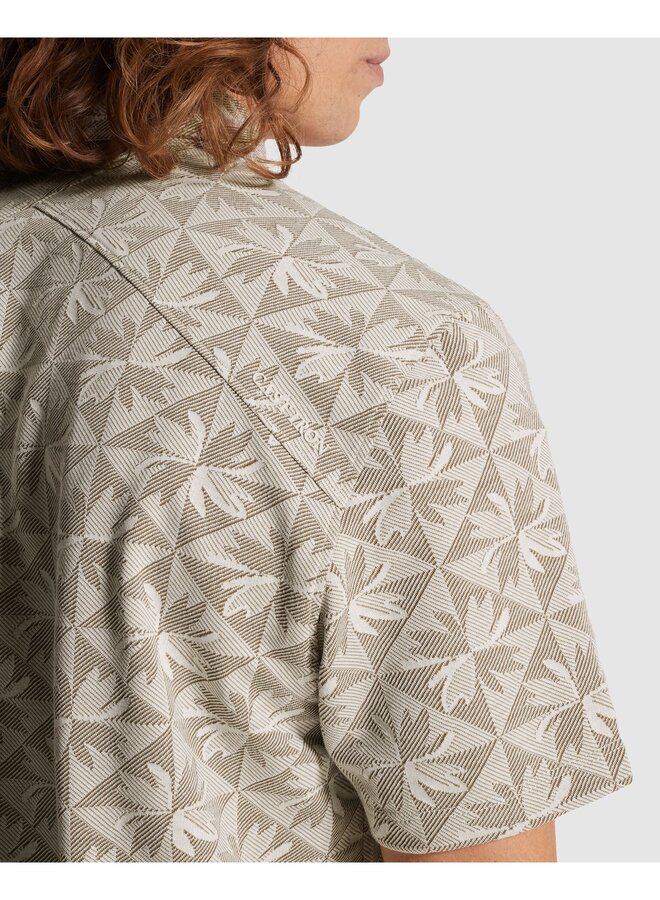 CPSS2603853 7178 Cast Iron Short sleeve r-neck regular fit jacquard pique White Onyx