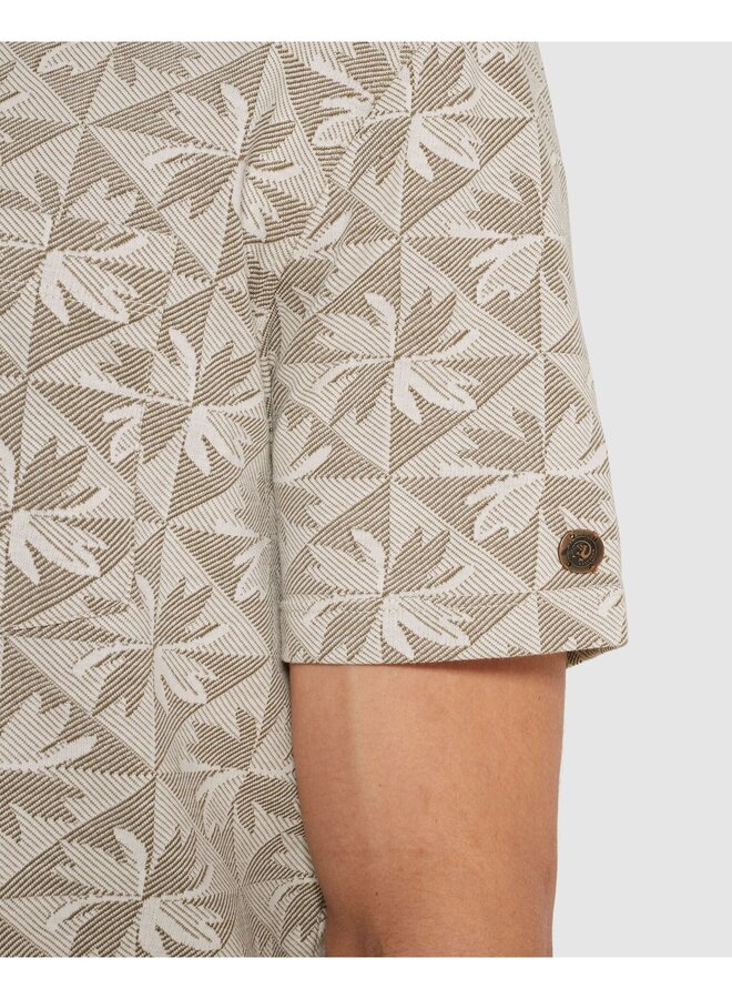 CPSS2603853 7178 Cast Iron Short sleeve r-neck regular fit jacquard pique White Onyx