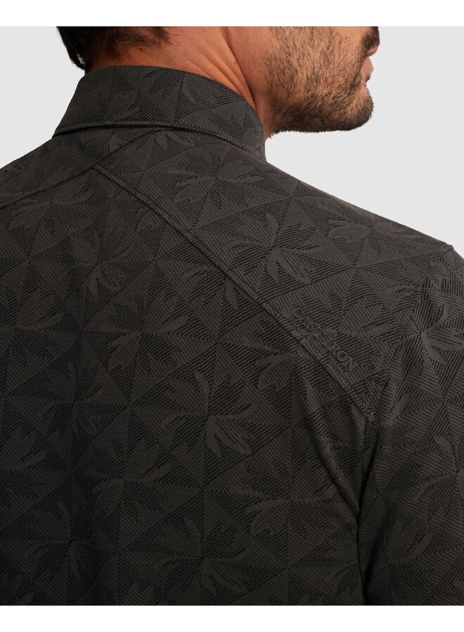 CPSS2603853 9159 Cast Iron Short sleeve r-neck regular fit jacquard pique Black Sand