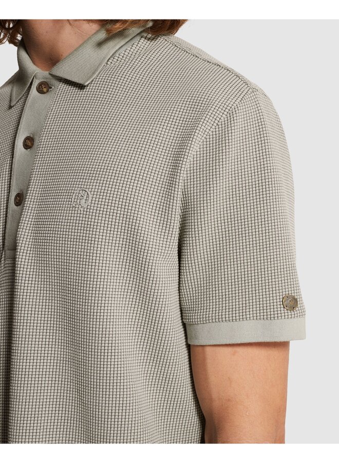 CPSS2603852 9105 Cast Iron Short sleeve r-neck regular fit two tone waffle Belgain Block