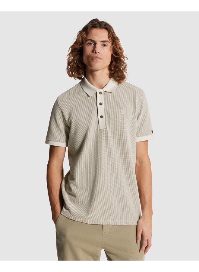 CPSS2603852 7178 Cast Iron Short sleeve r-neck regular fit two tone waffle White Onyx