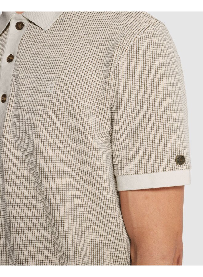 CPSS2603852 7178 Cast Iron Short sleeve r-neck regular fit two tone waffle White Onyx