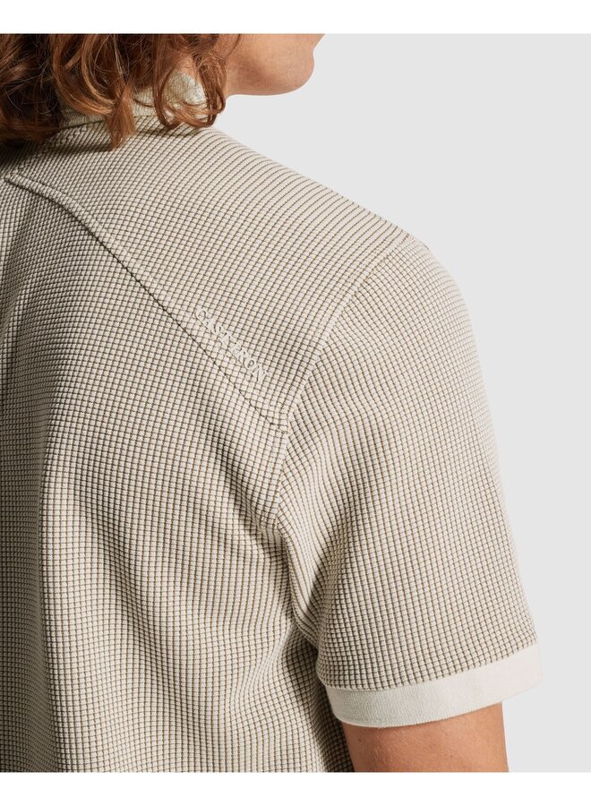 CPSS2603852 7178 Cast Iron Short sleeve r-neck regular fit two tone waffle White Onyx