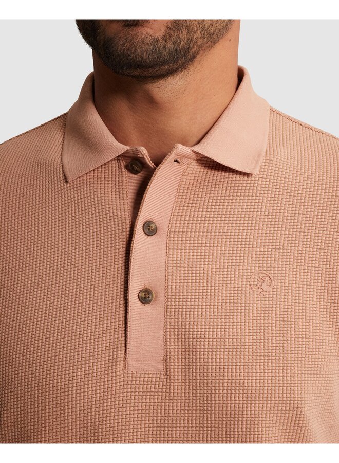 CPSS2603852 3018 Cast Iron Short sleeve r-neck regular fit two tone waffle Cafe Creme